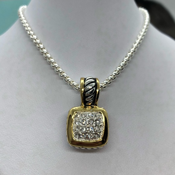 Silver Gold Necklace - Picture 1 of 6